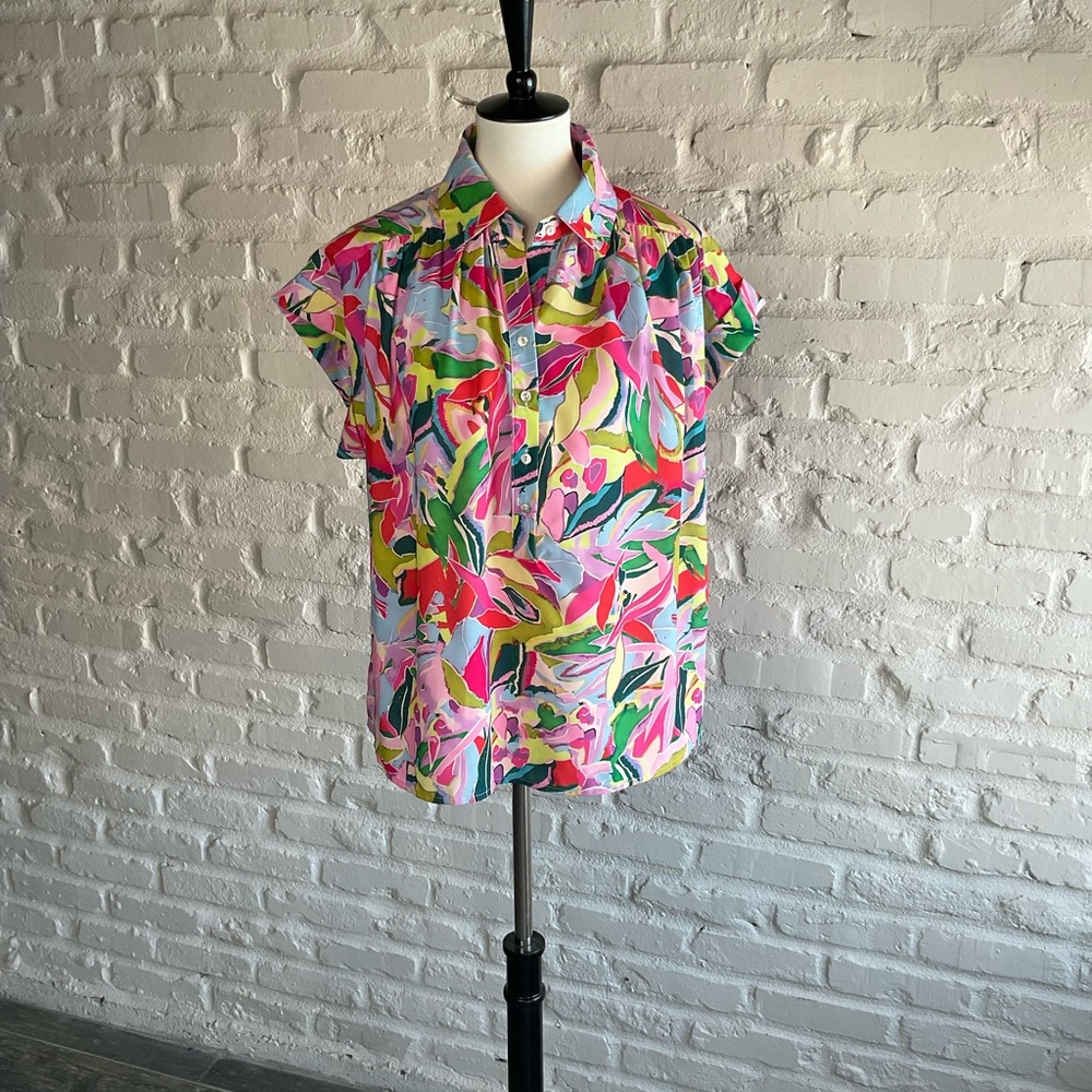 Colorful Floral Button-Up Shirt